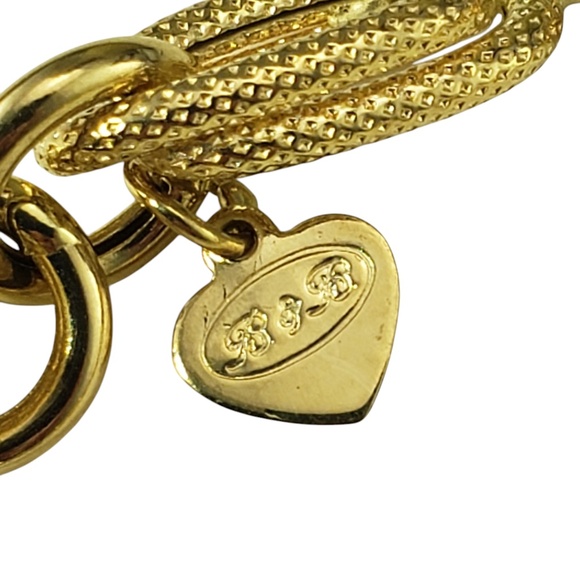 18 Karat Yellow Gold Textured Oval and Circle Link Bracelet #20588 - Picture 4 of 7